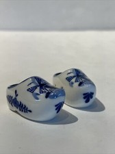 Vintage Delft Mini Holland clogs Porcelain Windmill Clog Hand Painted Figurines 