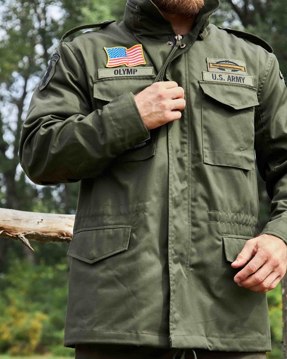 Tactical Field Jacket M-65 with Embroidered Military Patches Made