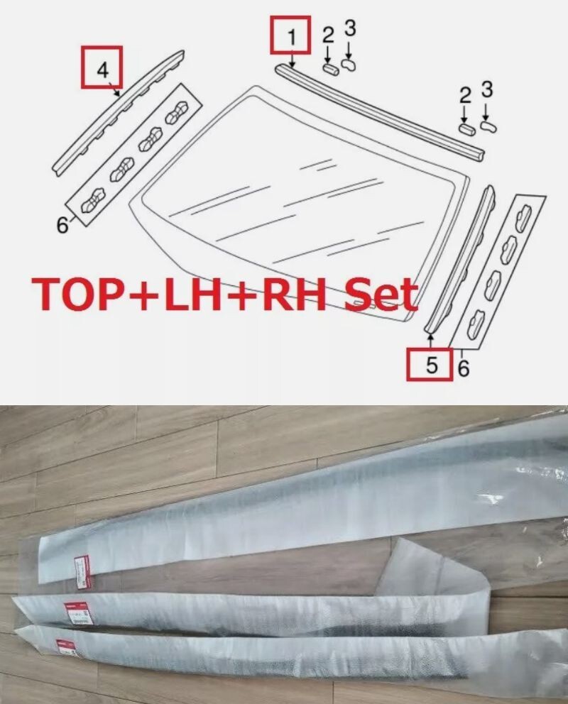 m&r様 Honda Acura Integra RSX DC5 OEM Front Windshield Molding Set Upper
