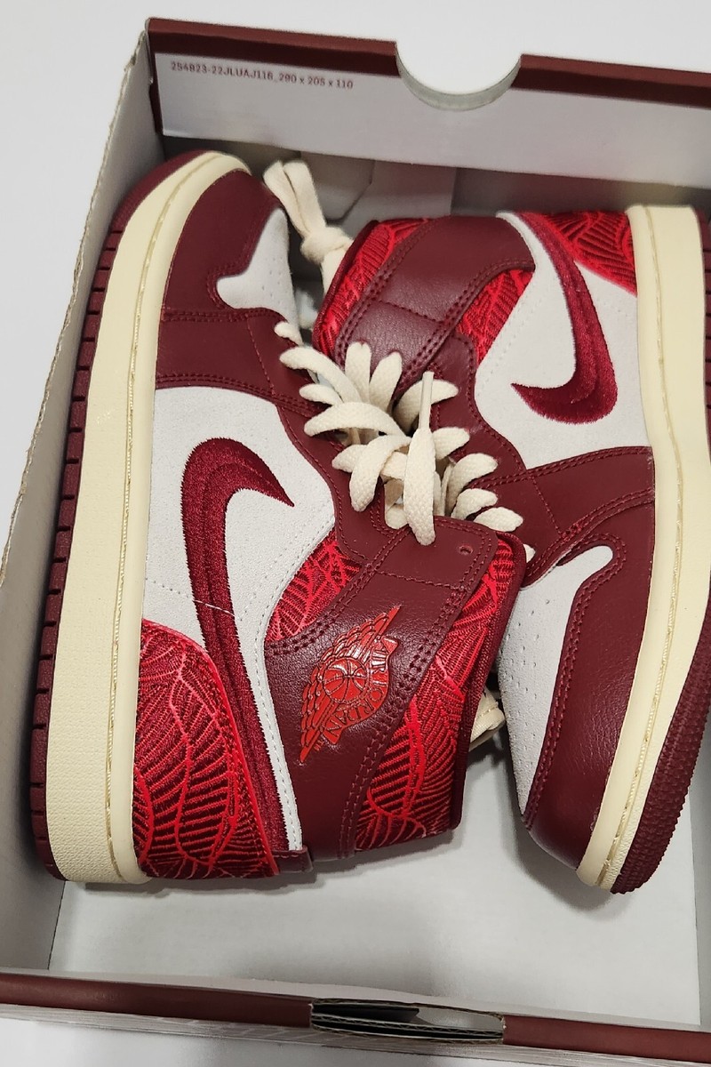 Women Size 7 Jordan 1 Mid SE Tiki Leaf Team Red DZ2820-601 Women Size 7 Jordan 1 Mid SE Tiki Leaf Team Red DZ2820-601
