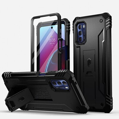 Poetic Revolution Kickstand Case For Moto G Stylus 2022 Rugged Dual-Layer Black
