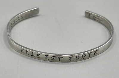 Radiant Jewel Studio Artisan Sterling Silver Cuff ELLE EST FORTE, She is Strong