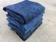 Indian whole sale Lot indigo dyed cotton kantha quilts reversible blanket throw