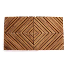 Belari Teak Shower Mats - Non-Slip Indoor/Outdoor Mats - Teak Doormats