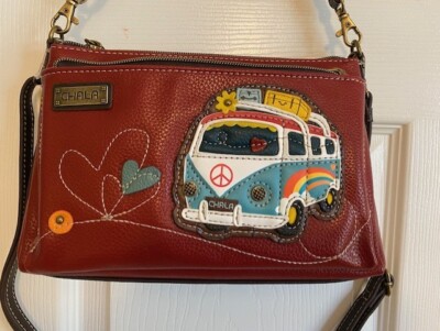 CHALA BUS DELUXE CROSSBODY BAG - RFID PROTECTED - BURGUNDY