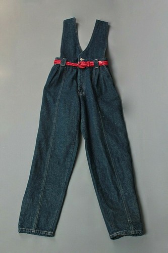 Red Belt Sz S 1980s Denim Jumpsuit | eBay