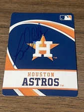 SIGNED BASEBALL LOGO PLAYING CARD AUTO HOUSTON ASTROS MANAGER BRAD MILLS 2010-12