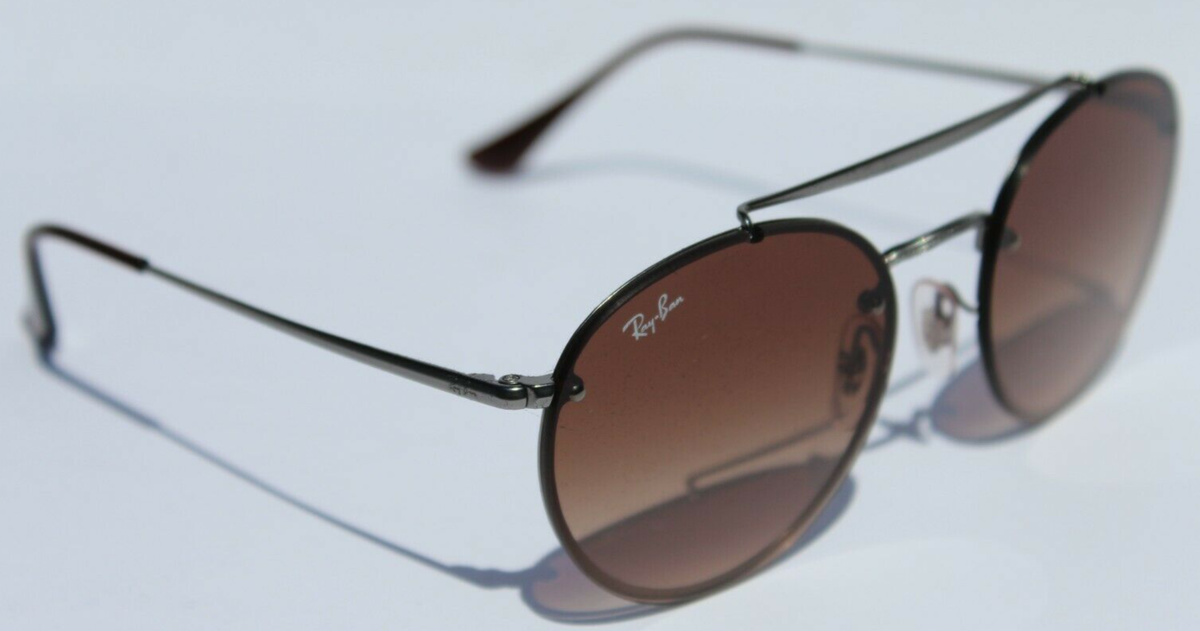 Rayban blaze round double bridge sunglasses BLAZE DOUBLE BRIDGE Sunglasses in Black and Grey Gradient  main image 2