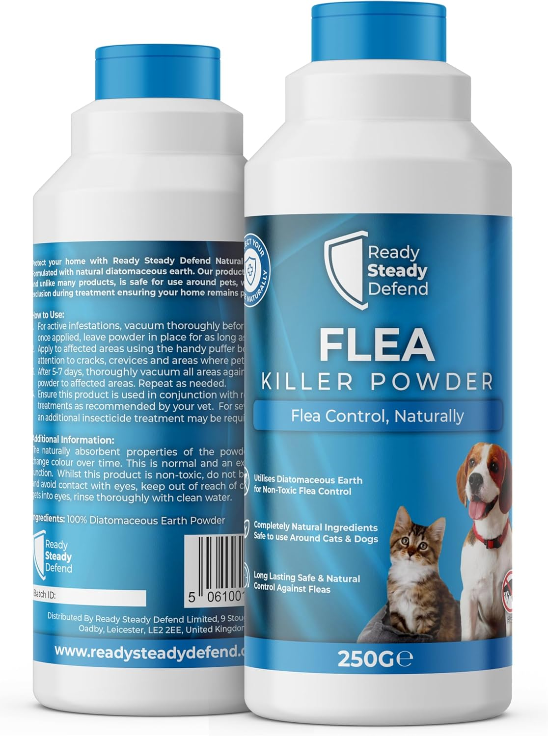Flea Killer Powder 250G - Comprehensive Diatomaceous Earth Flea and Insect Treat