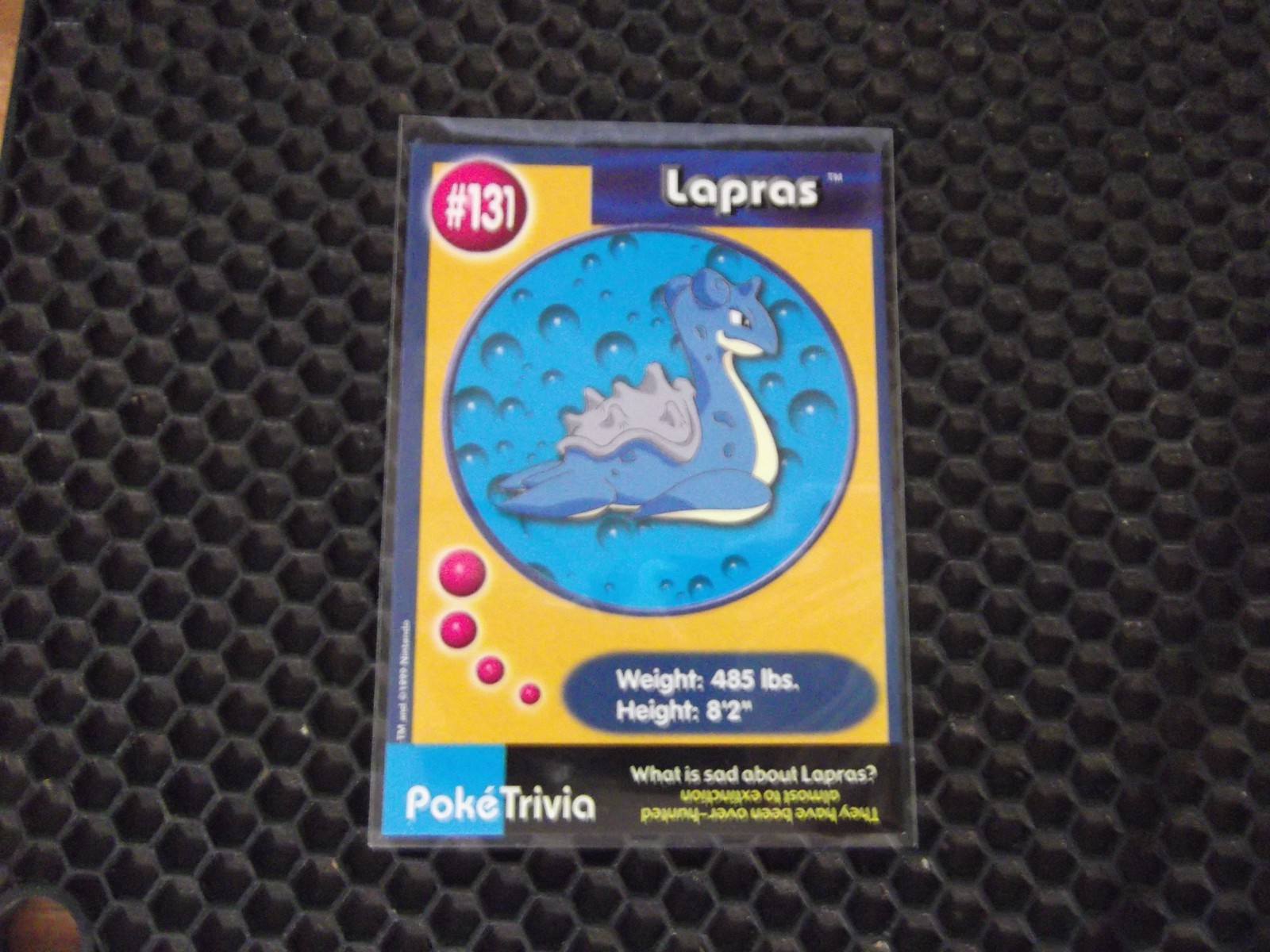 LAPRAS #131 Pokemon Burger King 1999 PokeTrivia Perforated Movie Original 151