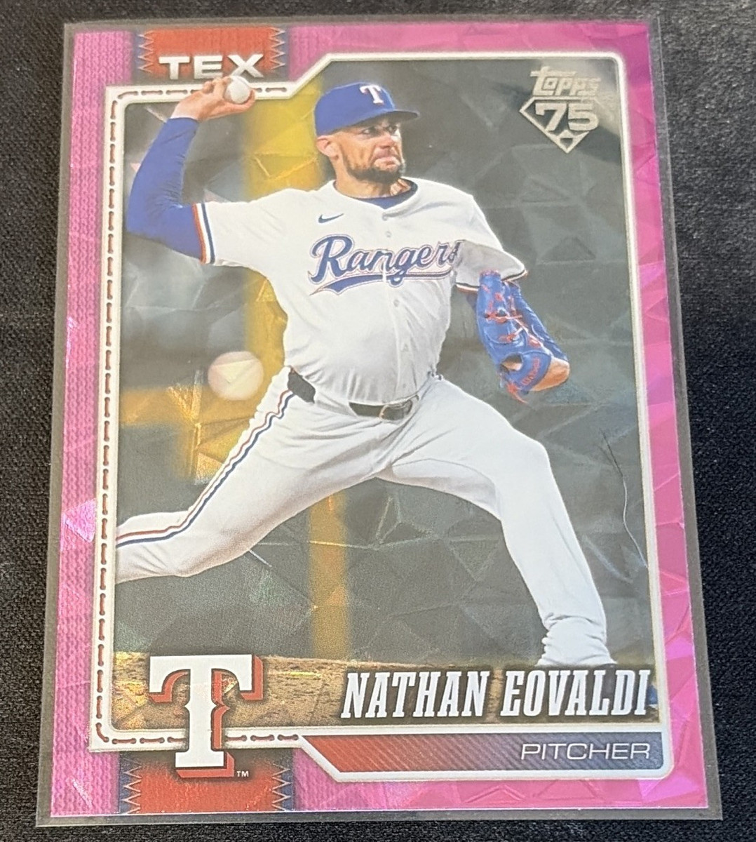 Topps 2026 Series 2 Pink Diamante Nathan Eovaldi Texas Rangers #355
