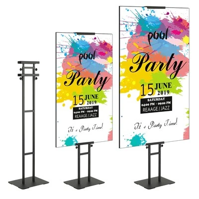 Poster Stand Floor Standing Sign Holder 75" Adjustable Height Double-Sided