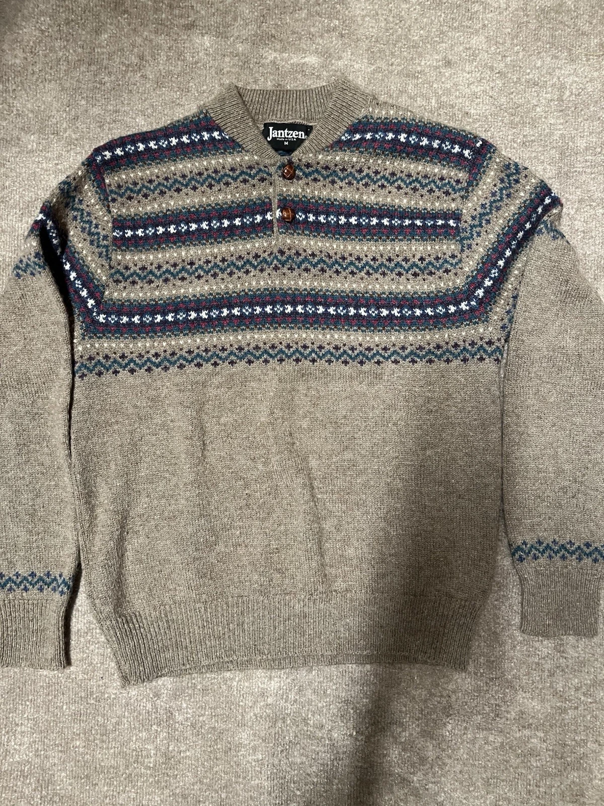 Vintage Jantzen Wool Pullover Sweater Mens Medium USA