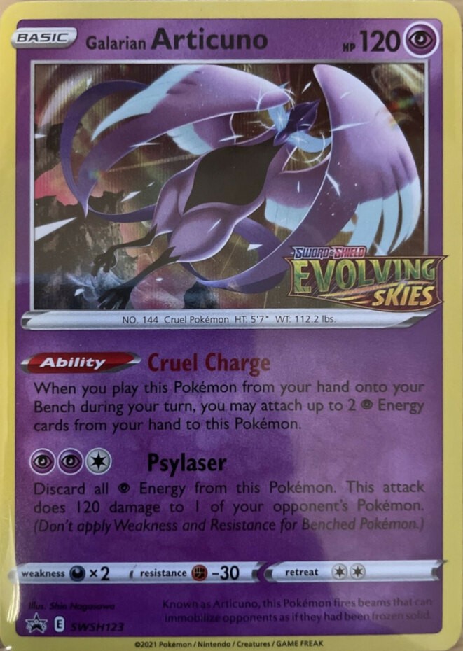 Galarian Articuno - SWSH123 - Prerelease Promo NM, English Pokemon Promos