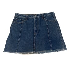 Abercrombie  Fitch Zoe Natural Rise Vintage A Line Dash Wash Denim Skirt 14