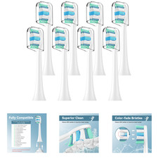 Electric Toothbrush Replacement Heads 8 Pack Soft Dupont Bristles Snap-on System