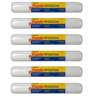 Genuine Purdy 6 Pack White Dove 18'' x 3/4'' Nap Roller Covers 144670184-6PK