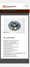 2 x Front Brake Discs Fit Fiat 500 Grande Punto Evo Van Corsa MkIII D