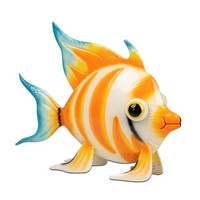 Dekofigur Fisch Orange H. 28Cm Aus Metall Formano S26