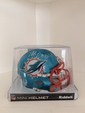 Mike Gesicki Flash Alternate Dolphins Signed Mini Helmet Beckett COA