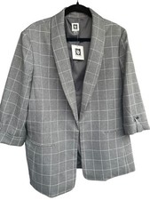 Anne Klein Women’s Oversized Checkered Blazer NEW Size XL Office Casual