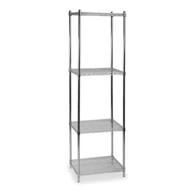 Wire Shelving Unit, 24''D X 24''W X 85''H, 4 Shelves, Chrome, 2Kpe2