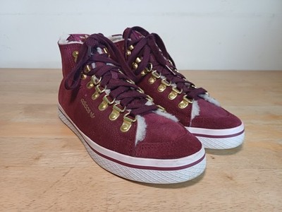 Adidas Originals Honey Hook Womens Fleece Lined Burgundy Trainers