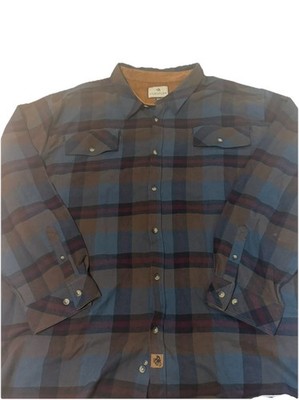 Legendary Whitetails Men s 5XL Buck Camp Flannel Shirt Blue Brown Plaid