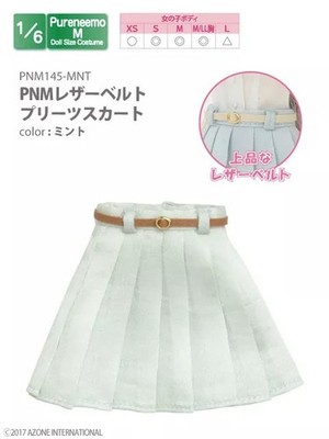 Azone Pureneemo PNM Leather Belt Pleated Skirts Mint Blythe Pullip Momoko Obitsu