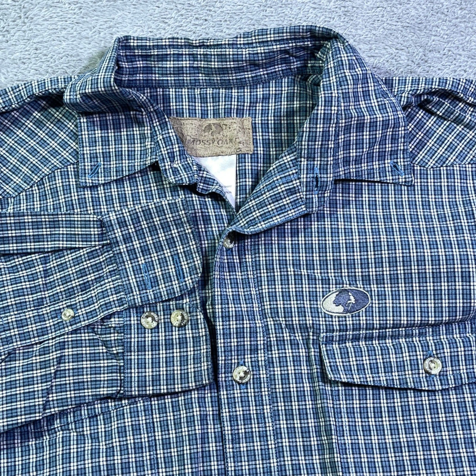 Mossy Oak LS Big Sky Western Shirt Plaid Button Up Long Sleeve Men's XL