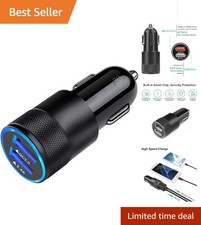 Compact Fast Car Charger with Dual USB Ports  30W Adapter for All USB Devices