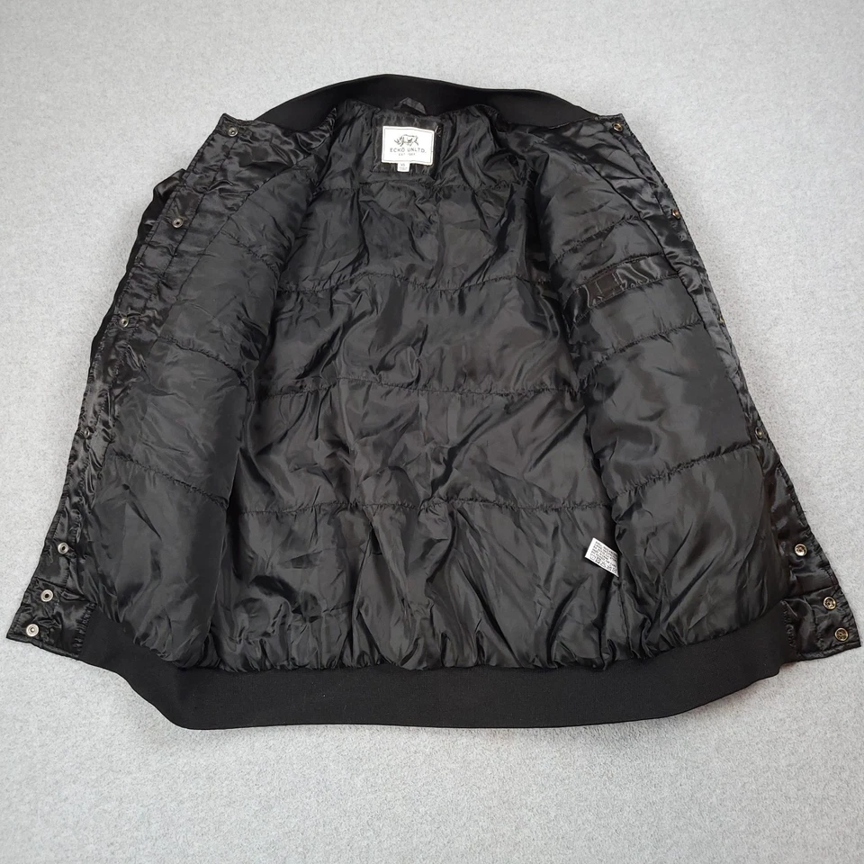Chaqueta De Colección Ecko Unltd Hombres XL Satén Varsity Script 93 Hasta Infinity Souls Travesura Foto 3 de 4