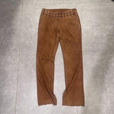 Vintage Tan Suede Flare Pants - Size 8