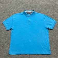 Tommy Hilfiger Mens Polo Shirt Size XL Blue 100 Cotton Casual Short Sleeve
