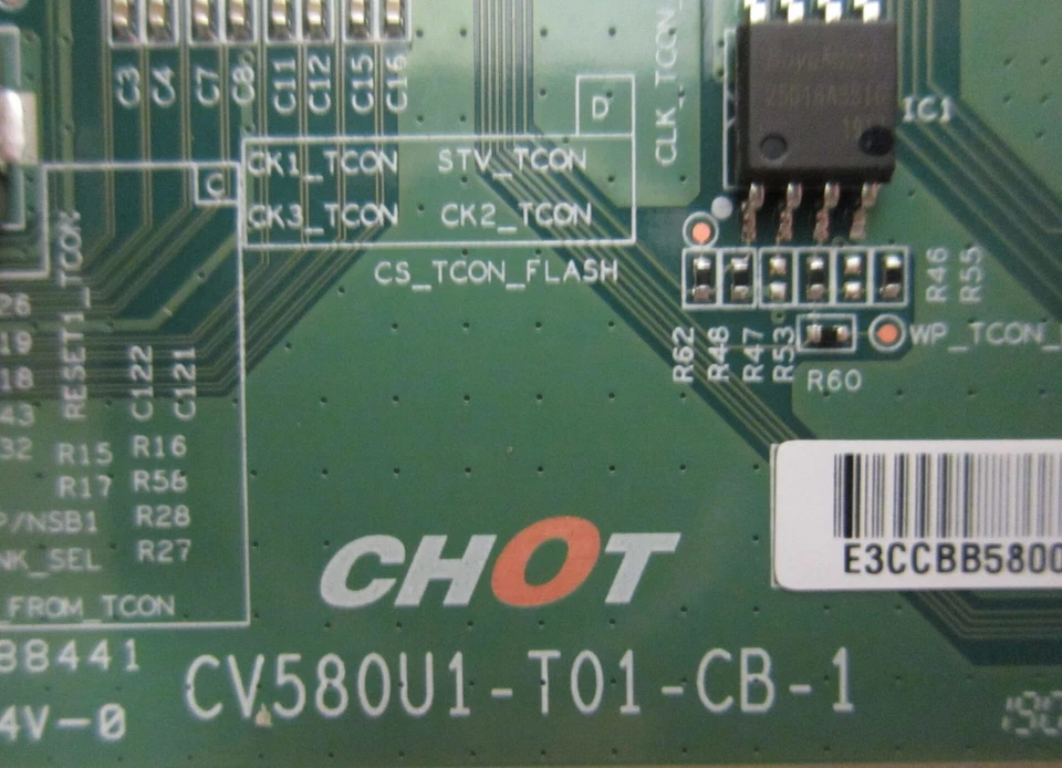 Vizio V585-G1 T-Con Board CV580U1-T01-CB-1 (E88441) - Insignia NS-58DF620NA20 - Image 2 of 4