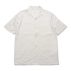 Folk Shirt Mens Large L Cream Textured Cotton Pattern Short Sleeve Resort Beige