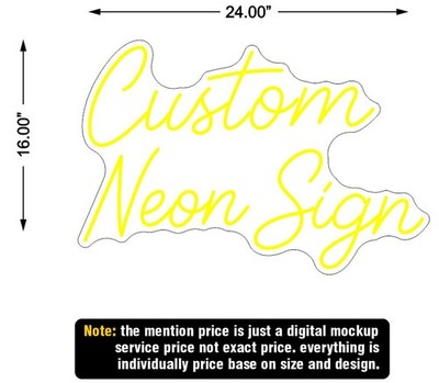 Custom Neon Sign Personalized Name Logo Business Office Decor | Digital Only