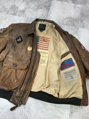 Vintage 1987 Avirex G1 Leather Flight Bomber Jacket US/ Russian