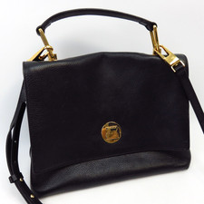 Coccinelle Large Black Leather Small Cross Body Handbag Gold Hardware