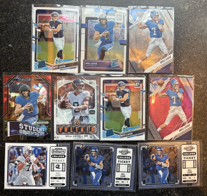 Will Levis - Lot of 10 (Ten) Cards - RCs, Inserts, NFL, Collegiate