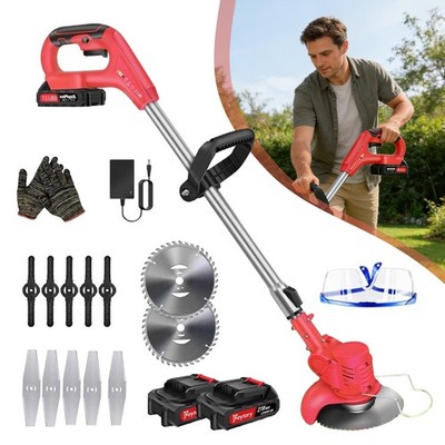 Rasentrimmer mit Akku 21V Freischneider Elektrischer Motorsense Grass Trimmer