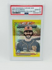 Bryce Eldridge 2024 Bowman Chrome M/B My 1st Bowman Yellow Refractor /75 PSA 10