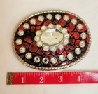 Vintage Belt Buckle Or Scarf Tie. 4.5 X 5.5" Nice Bling.   — photo 2