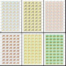 Dogs 6v Full Sheets GDR 1976 MNH SG#E1870-E1875
