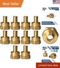 Pipe Fittings Adapter 1/2 Inch PEX to Female NPT Brass 10 Pack