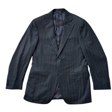 Canali Mens Charcoal Pinstripe Wool Suit Jacket Blazer Made in Italy IT 52 US 40