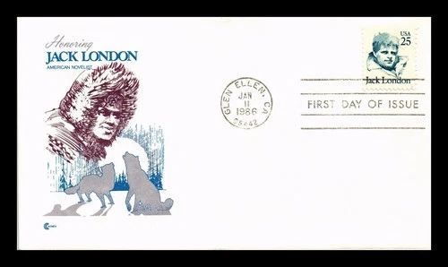 US COVER JACK LONDON NOVELIST GREAT AMERICANS FDC COVER CRAFT CACHET INSERT