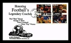 US COVER LEGENDARY FOOTBALL COACHES FDC SETENANT THERMOGRAPHED CACHET