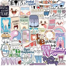 50PCS Cartoon Dental Stickers - Funny Tooth for Kids, Teens 