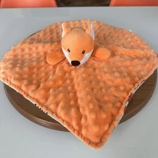 Boritar Textured Baby Lovey Security Blanket Soft Orange Lovey Satin Bottom